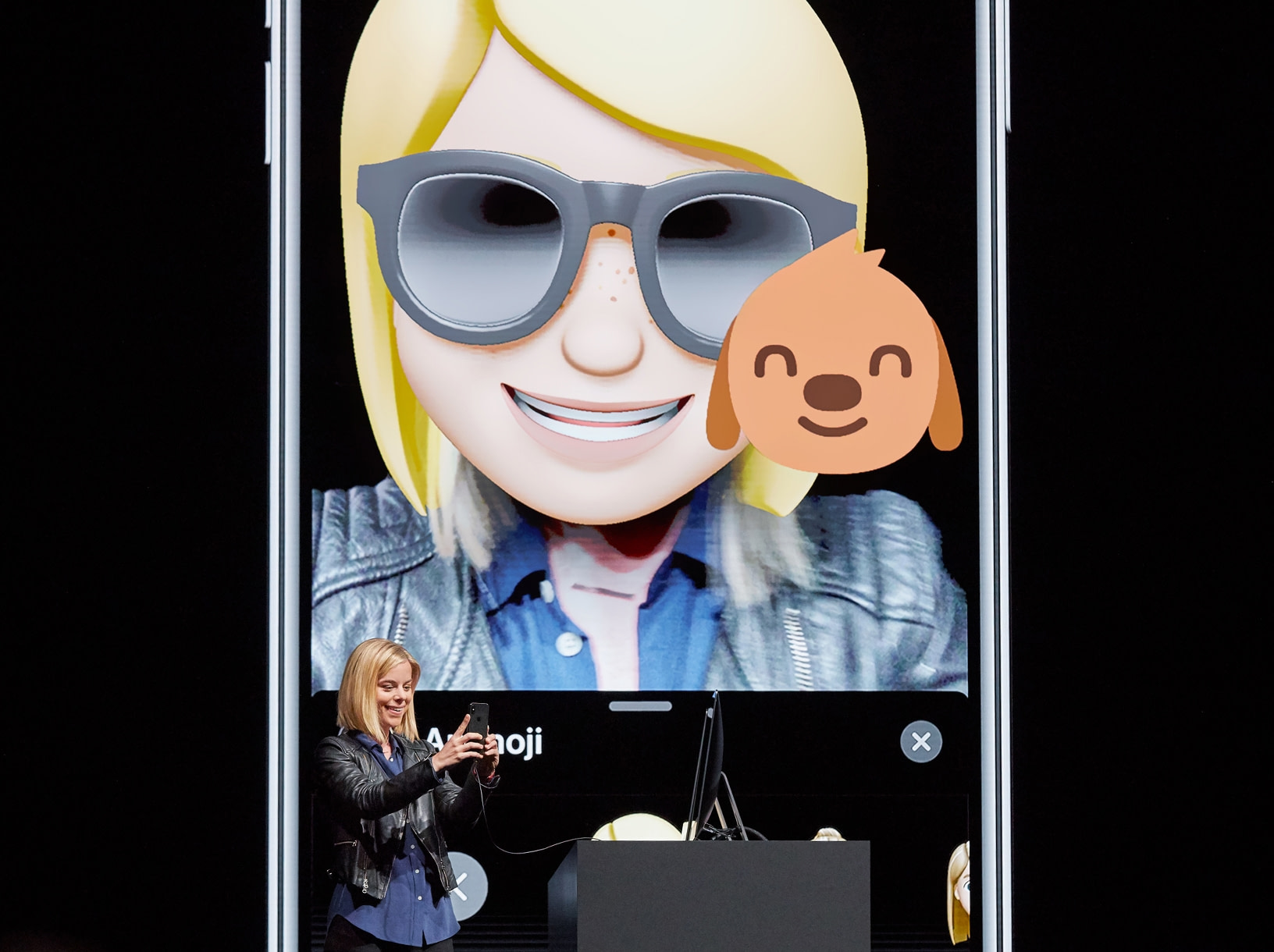 iOS engineer Kelsey Peterson creates her personalized Memoji on stage